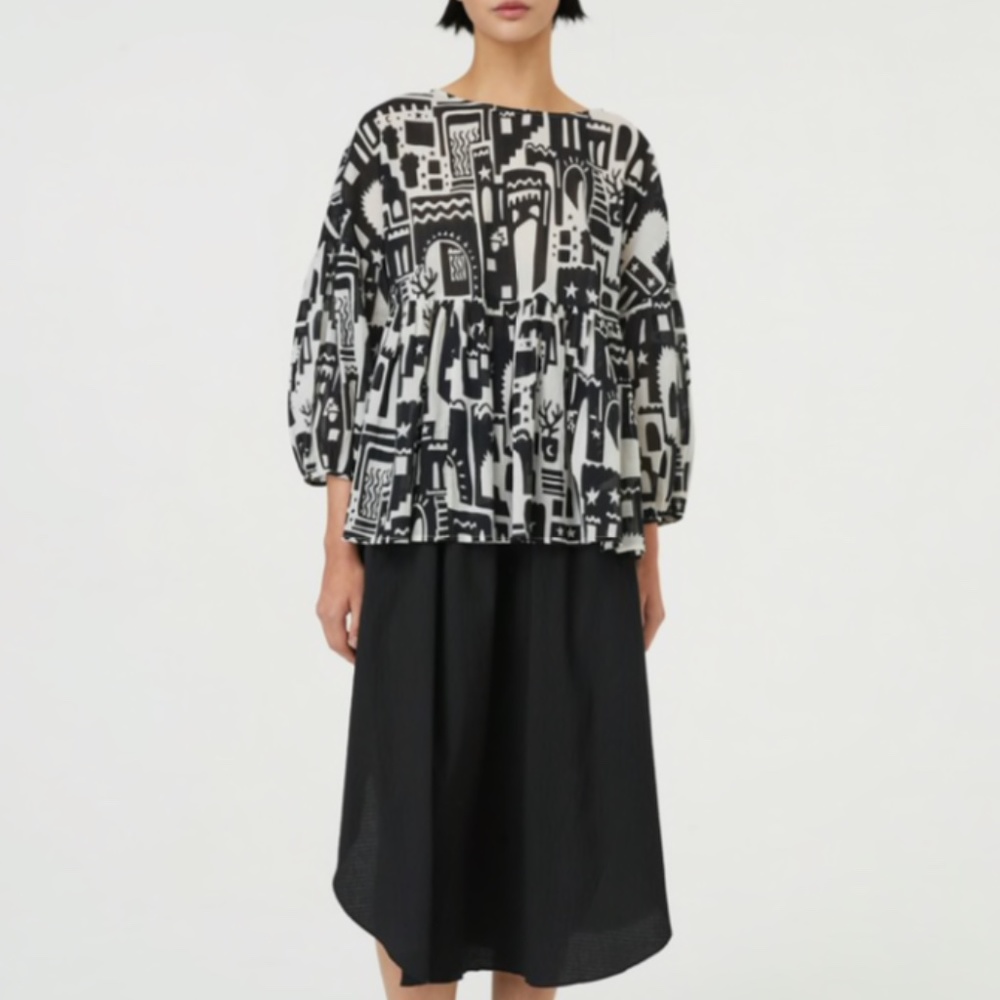 BRAND NEW Gorman Night light City Smock fit Cotton Blouse - Picture 2 of 5